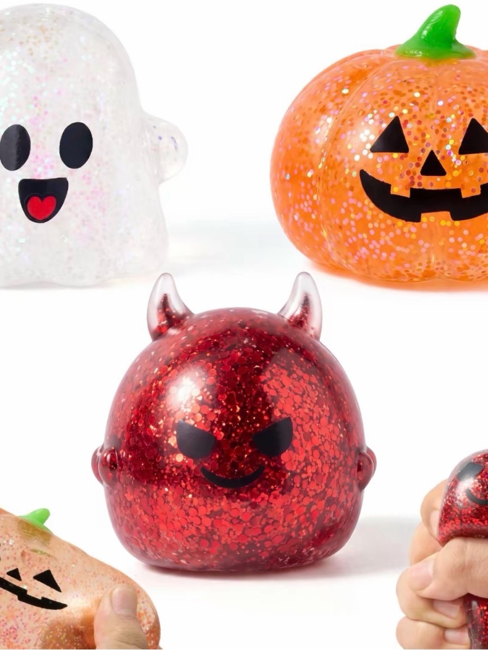 NEW IN BOX Glitter Halloween Squishies Ghost Pumpkin Devil